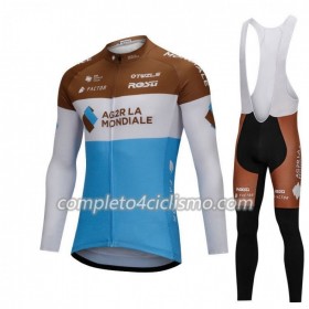 Completo Maglia ML + Pantaloncino con bretelle ML 2018 AG2R La Mondiale N001